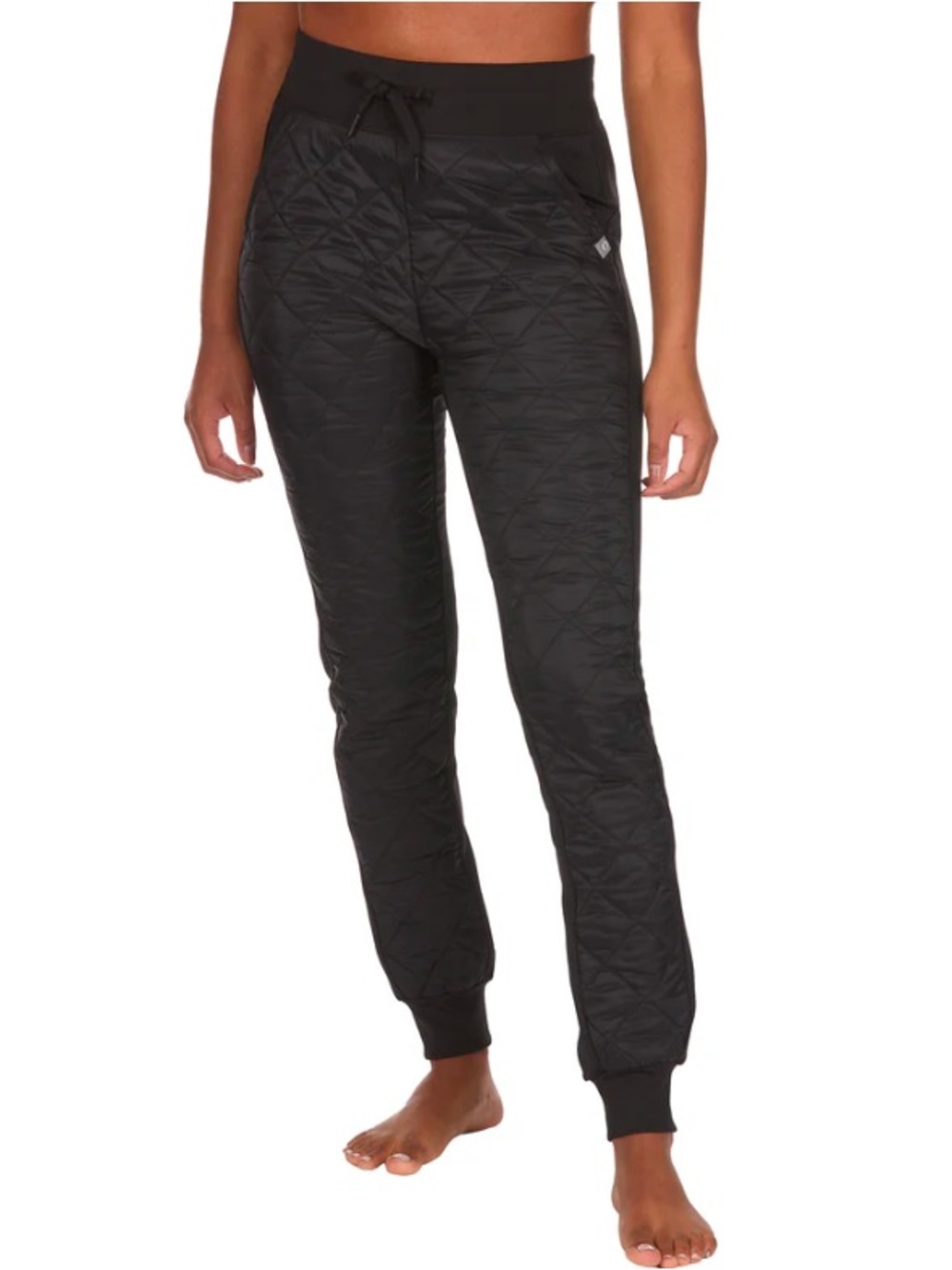 The American Outdoorsman for women M High-Rise Quilted Joggers in Black